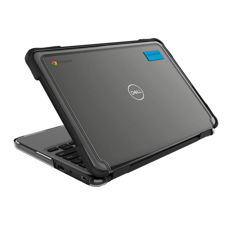 Gumdrop Cases Gumdrop SlimTech Chromebook Case for 11.6 inch Dell Chromebook 3120 | 3110 | 3100 (Clamshell) Protective Sleek Snap On Hard Shell Laptop Cover for Kids Students School Work Office - Black - Image 1